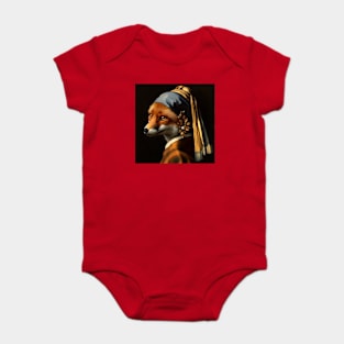 Wildlife Conservation - Pearl Earring Red Fox Meme Baby Bodysuit